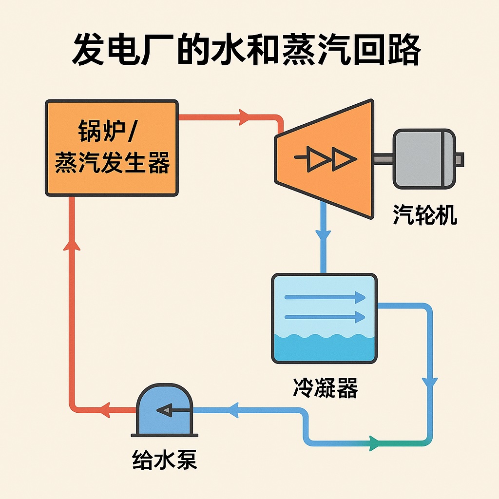 发电厂的水和蒸汽回路
