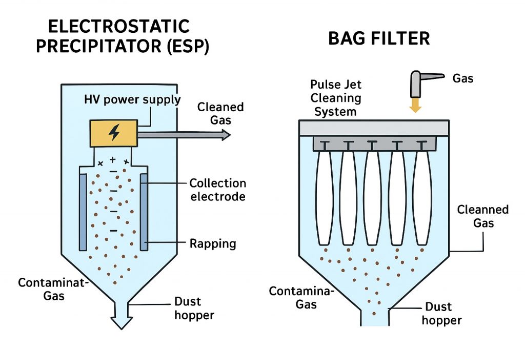 电除尘器 (ESP) 或 布袋除尘器 (Bag Filter)