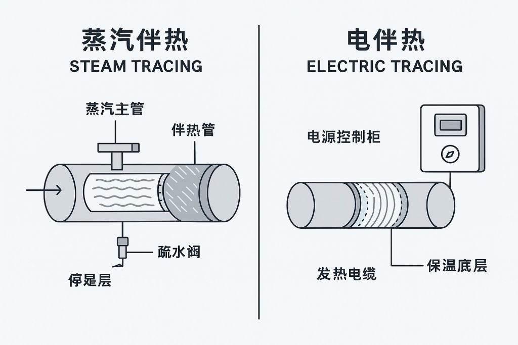 蒸汽伴热和电伴热