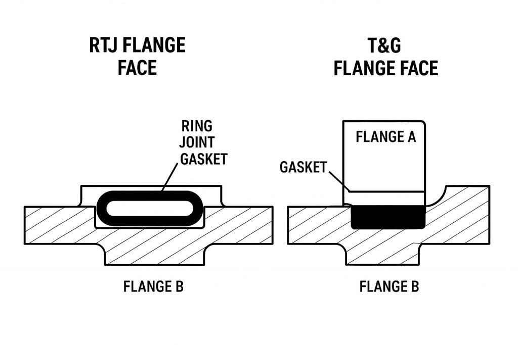 RTJ 和 T&G 法兰面之间的区别